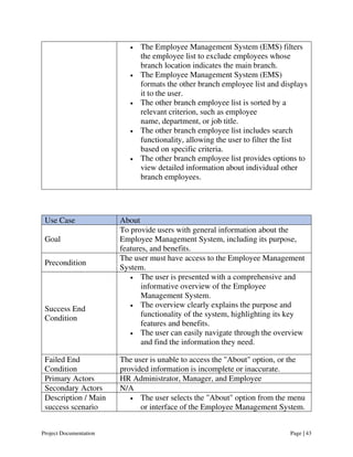 Employee Management System (EMS) Project Documentation | PDF