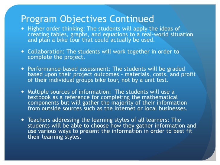 mathematical project tables Project Presentation Capstone