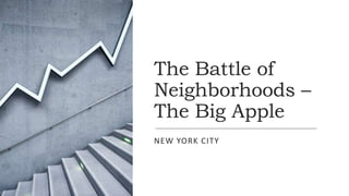 The Battle of
Neighborhoods –
The Big Apple
NEW YORK CITY
 