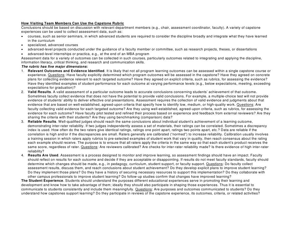 Capstone Rubric4 08