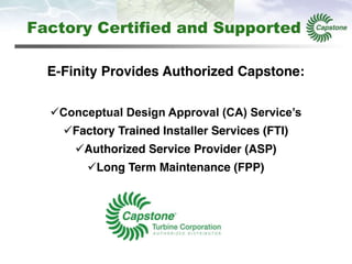 Capestone Factory Capstone turbine corporation e-finity distributed generation | PDF