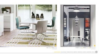 ZONA DE COMEDOR  SALA DE ESTAR  TRABAJO EN CASA  LIBRERÍAS  DORMITORIO  EXTERIOR  ILUMINACIÓN  ACÚSTICA
RIO (silla) & FUNK (mesa)
Lammhults
ATTACH (mesa) & PENNE (silla) & ADD (taburete)
Lammhults
 