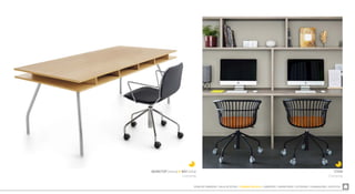 ZONA DE COMEDOR  SALA DE ESTAR  TRABAJO EN CASA  LIBRERÍAS  DORMITORIO  EXTERIOR  ILUMINACIÓN  ACÚSTICA
STEM
Crassevig
WORKTOP (mesa) & BAY (silla)
Crassevig
 