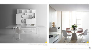 ZONA DE COMEDOR  SALA DE ESTAR  TRABAJO EN CASA  LIBRERÍAS  DORMITORIO  EXTERIOR  ILUMINACIÓN  ACÚSTICA
INMOTION (mueble auxiliar) & FLOW (sillería) & ROCK TABLE
MDF Italia
VITA (mueble auxiliar) & FLOW (silla) & EXT-TABLE
MDF Italia
 