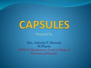 Prepared by
Mrs. Ashwini P. Shewale
M.Pharm
(PDEA’S Shankarrao Ursal College of
Pharmacy,Kharadi)
1
 