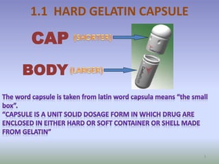 1.1 HARD GELATIN CAPSULE
CAP
BODY
3
 