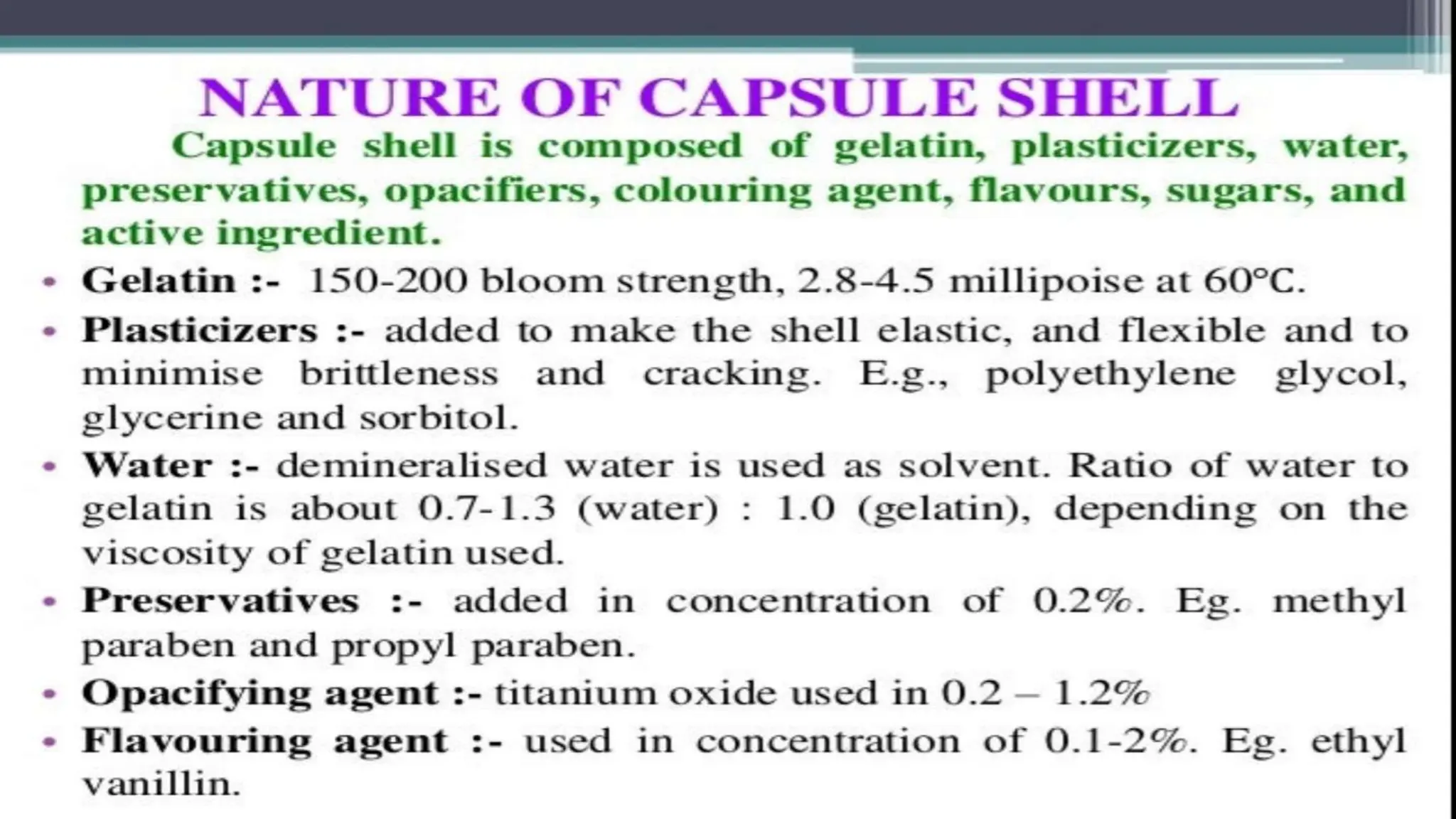 UNIT 2. CAPSULES, TYPES OF CAPSULES, ADV