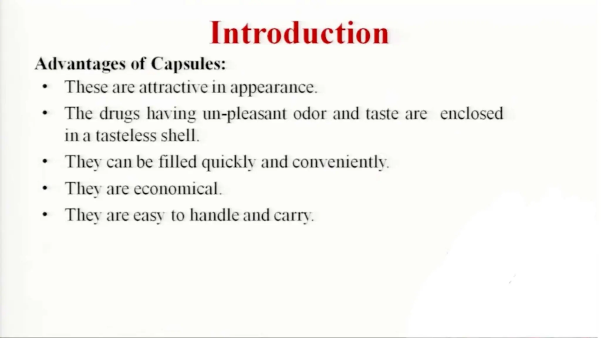 UNIT 2. CAPSULES, TYPES OF CAPSULES, ADV