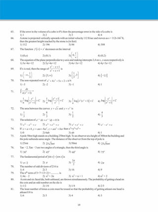 Crash Course For IIT-Main sample paper 2016