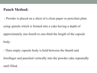 Preparing Capsules Using Punch Method Capsules | PPT