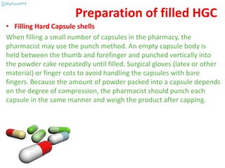 Preparing Capsules Using Punch Method Capsules. Their Types, manufacturing and packaging.pdf