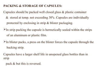 Packing Capsule Mail CAPSULES PPT.pptx industrial pharmacy notes | PPTX