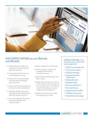 CAPSYS CAPTURE Company and Product Brochure | PDF
