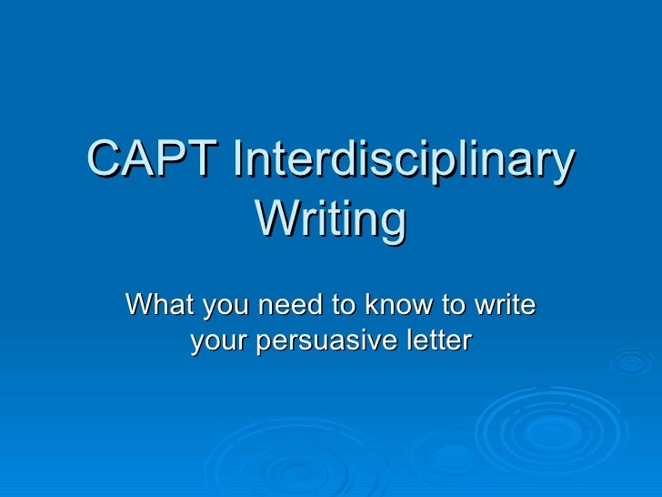 CAPT Interdisciplinary Writing Task