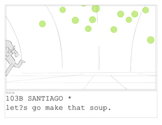 Dialog
103B SANTIAGO *
let?s go make that soup.
 