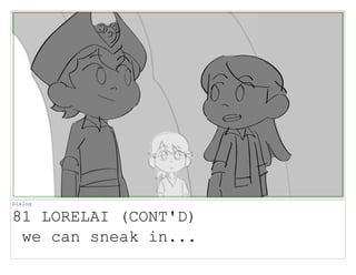 Dialog
81 LORELAI (CONT'D)
we can sneak in...
 