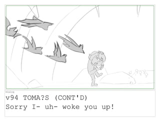Dialog
v94 TOMA?S (CONT'D)
Sorry I- uh- woke you up!
 