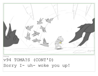 Dialog
v94 TOMA?S (CONT'D)
Sorry I- uh- woke you up!
 