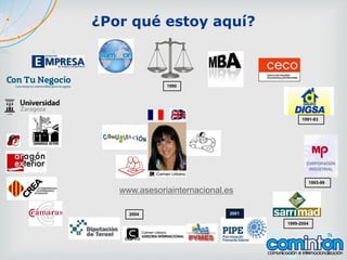 ¿Por qué estoy aquí?
1990
1993-99
2001
1999-2004
2004
1991-93
www.asesoriainternacional.es
 