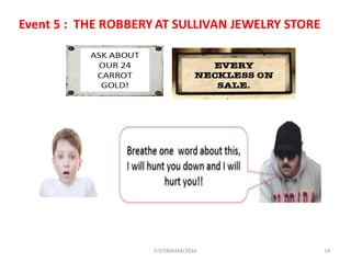 14
Event	5	:		THE	ROBBERY	AT	SULLIVAN	JEWELRY	STORE
FIT/SMKAM/2016
 