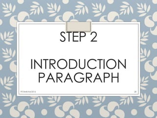 STEP 2
INTRODUCTION
PARAGRAPH
28FIT/SMKAM/2016
 