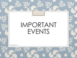 IMPORTANT
EVENTS
5FIT/SMKAM/2016
 