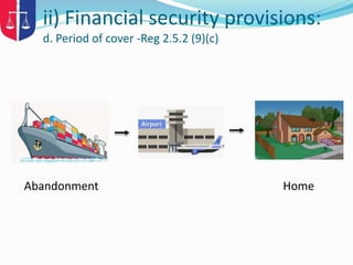 ii) Financial security provisions:
d. Period of cover -Reg 2.5.2 (9)(c)
Abandonment Home
 