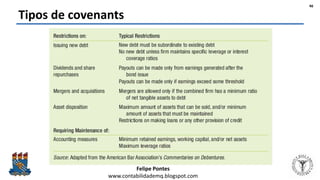 Felipe Pontes
www.contabilidademq.blogspot.com
Tipos de covenants
46
 