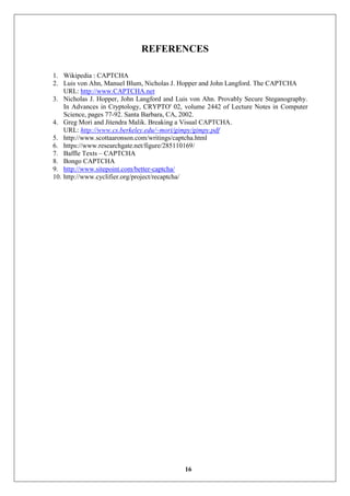 Captcha seminar report | PDF
