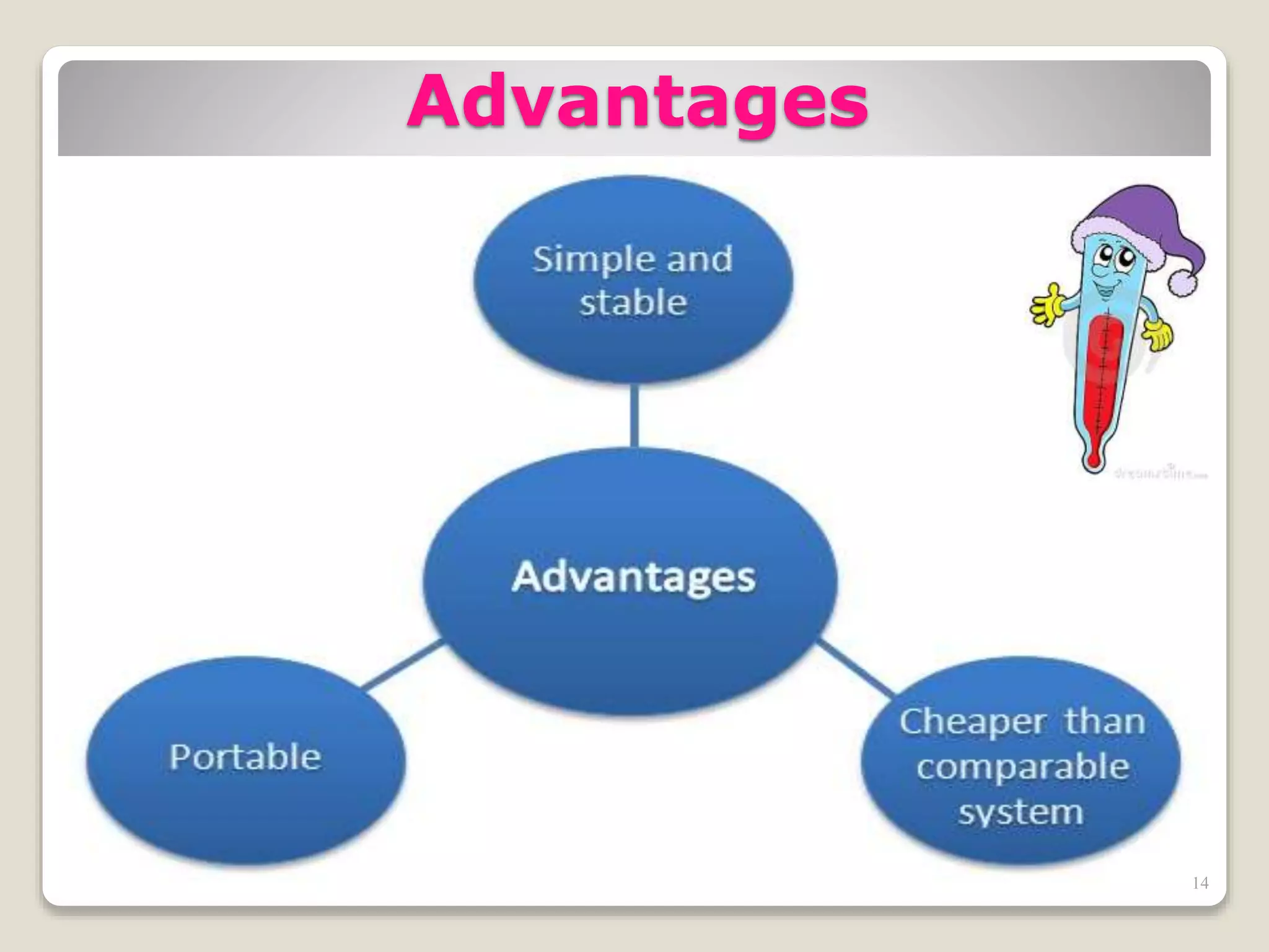 Advantages
14
 
