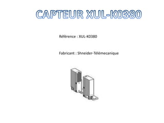 Référence : XUL-K0380
Fabricant : Shneider-Télémecanique
 