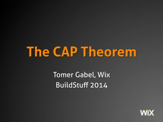 Put Your Thinking
CAP On
Tomer Gabel, Wix
JDay Lviv, 2015
 