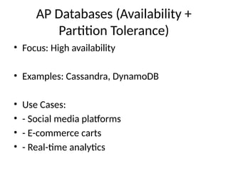 Understanding the CAP Theorem: Trade-offs in NoSQL Distributed ...