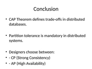 Understanding the CAP Theorem: Trade-offs in NoSQL Distributed ...