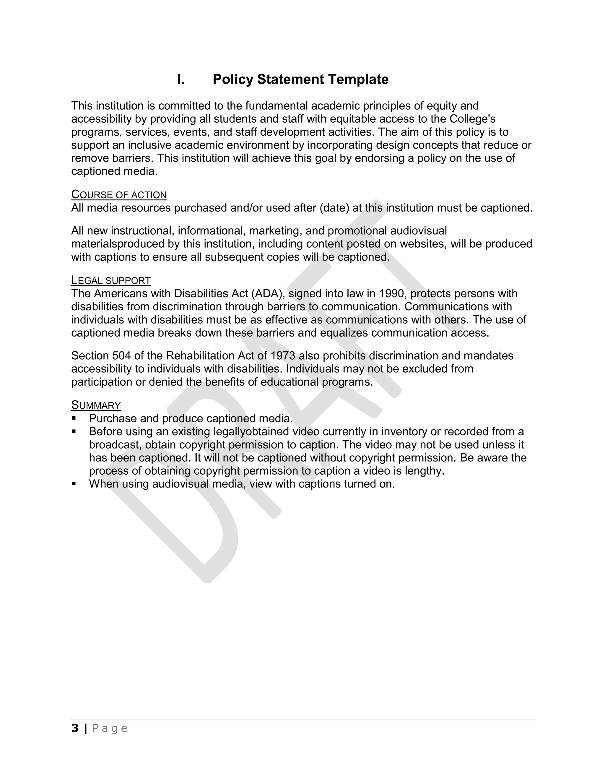 Considerations for Establishing Campus Procedures