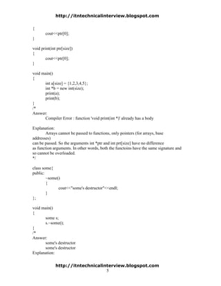C++aptitude questions and answers | PDF | Programming Languages | Computing