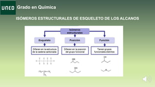 Grado en Química
ISÓMEROS ESTRUCTURALES DE ESQUELETO DE LOS ALCANOS
 
