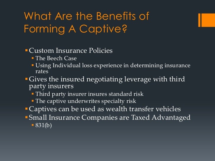 Captive Insurance Presentation Captive Insurance Presentation