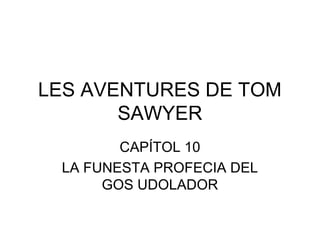 LES AVENTURES DE TOM 
SAWYER 
CAPÍTOL 10 
LA FUNESTA PROFECIA DEL 
GOS UDOLADOR 
 