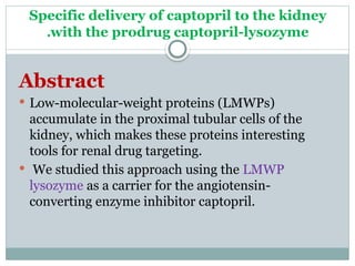 Prodrugs of captopril captopril chemistry.pptx