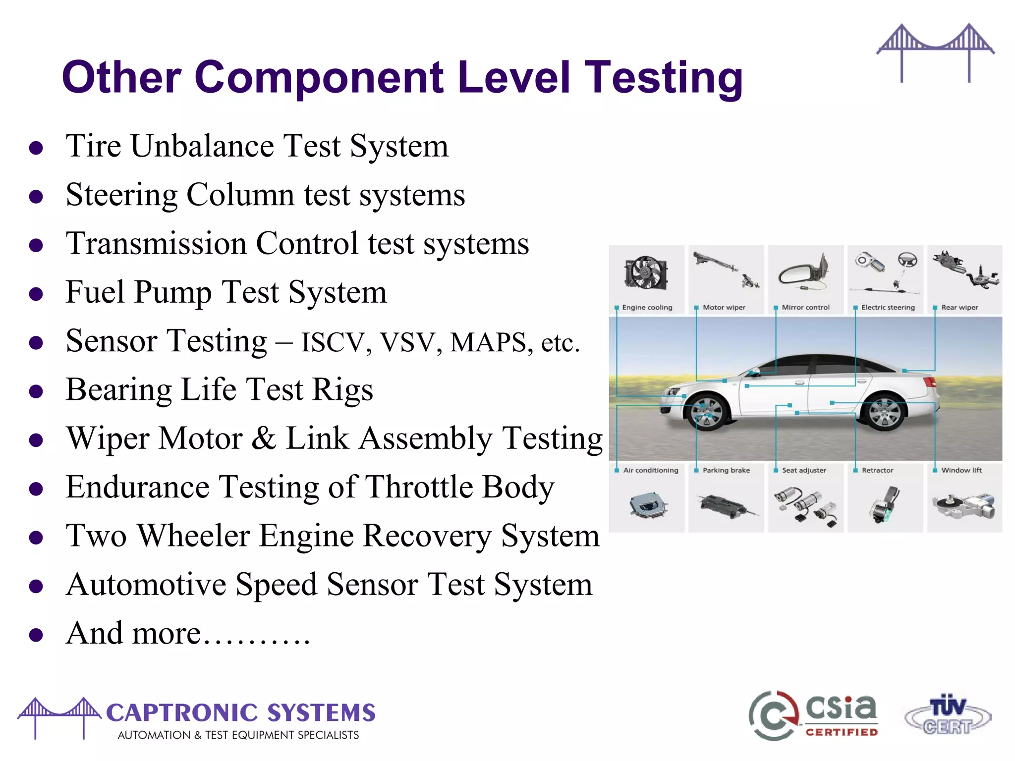 Captronics Systems Automotive Testing | PDF