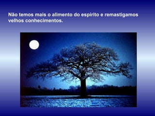 Não temos mais o alimento do espírito e remastigamos velhos conhecimentos.  