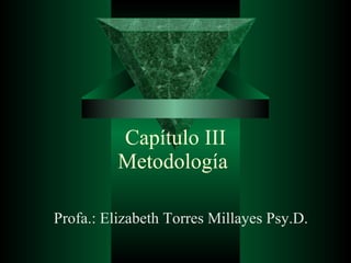 Capítulo III Metodología   Profa.: Elizabeth Torres Millayes Psy.D.  