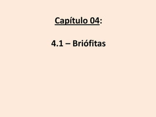 Capítulo 04:

4.1 – Briófitas
 