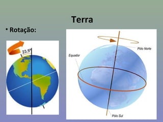 Terra
• Rotação:
 