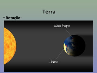 Terra
• Rotação:
 