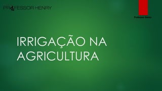 IRRIGAÇÃO NA
AGRICULTURA
Professor Henry
 