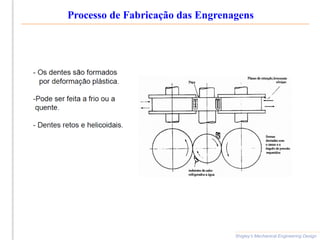 Processo de Fabricação das Engrenagens
Shigley’s Mechanical Engineering Design
 