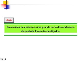 19.18
Em classes de endereço, uma grande parte dos endereços
disponíveis foram desperdiçados.
Note
 