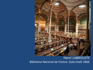 Henri LABROUSTE
Biblioteca Nacional de Francia (Sala Oval) 1868.
 